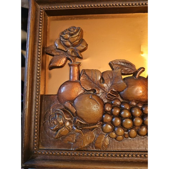 Vintage 3D Copper Wall Hanging Copper Craft Guild Fruit Still Art - Picture 2 of 9